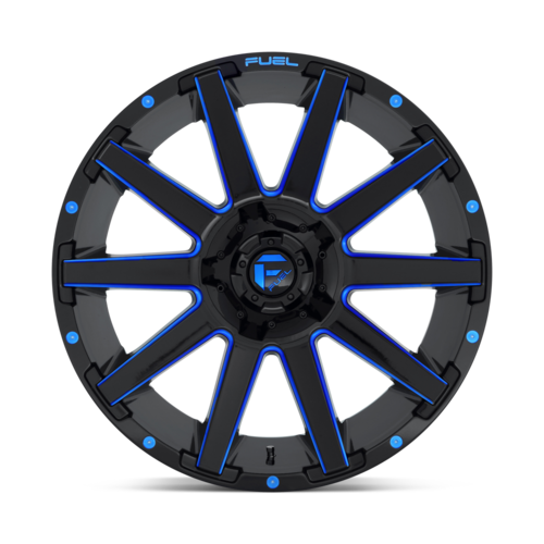 Fuel 1PC D644 Contra Gloss Black 20-Inch Wheel with Blue Tint, 6x135/6x139.7 Bolt Pattern, -19 Offset