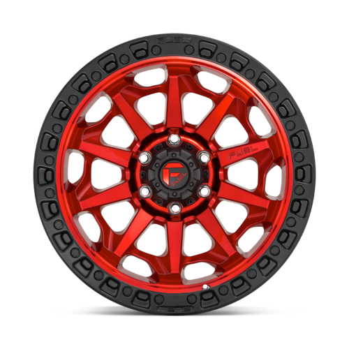 Fuel 1PC D695 COVERT 18x9 Wheel, 6x135 Bolt Pattern, 20mm Offset, Candy Red with Black Bead Ring