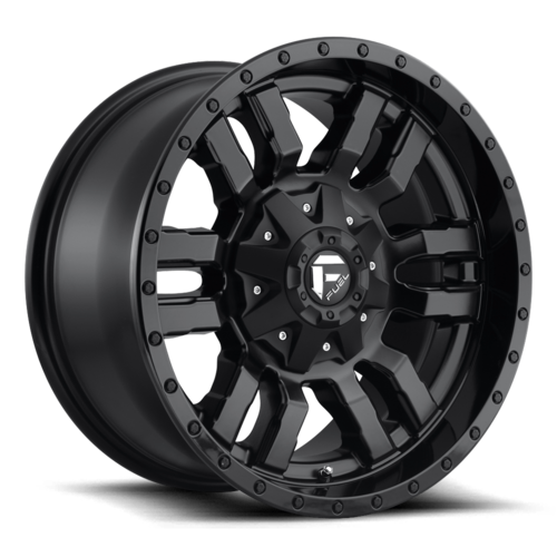 Fuel 1PC D596 Sledge 20x12 Wheel, 6x135/6x139.7 Bolt Pattern, Matte Black with Gloss Black Lip