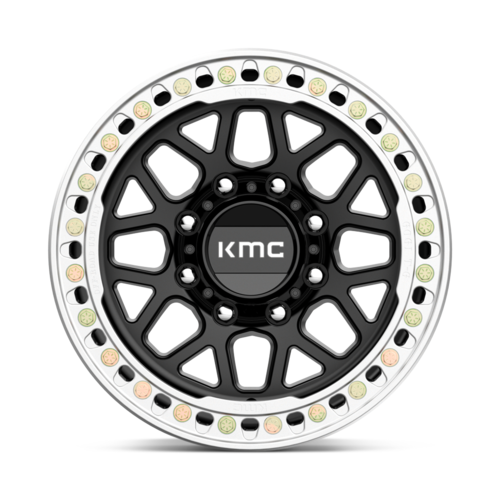 KMC KM235 Grenade Crawl Beadlock 17x9 Wheel, 8x6.5 Bolt Pattern, Satin Black, -38 Offset