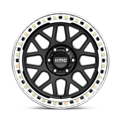 KMC KM235 Grenade Crawl Beadlock Satin Black Wheel, 20x10, 6x5.5-Inch Bolt Pattern, -48 Offset