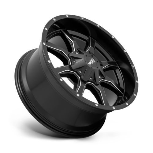 Moto Metal MO970 18x10 Semi-Gloss Black Milled Wheel, -24mm Offset, 6x135/6x139.7 Bolt Pattern