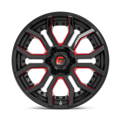 Fuel 1PC D712 Rage 20x10 Gloss Black Wheel with Red Tint, -18 Offset
