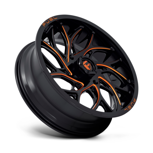 Fuel UTV D780 Runner UTV 20x7 4x156 Gloss Black Milled Orange Wheel