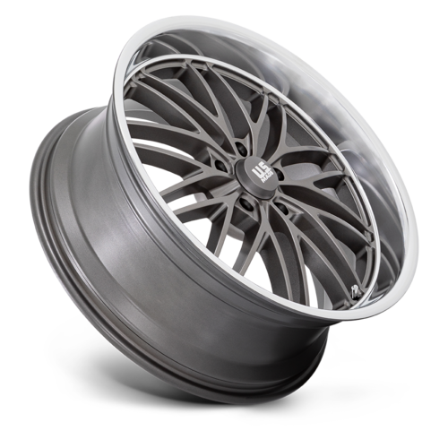 US Mag 1PC U139 Santa Cruz 22x9 Wheel, 5x5.0 Bolt Pattern, +15 Offset, Anthracite with Diamond-Cut Lip