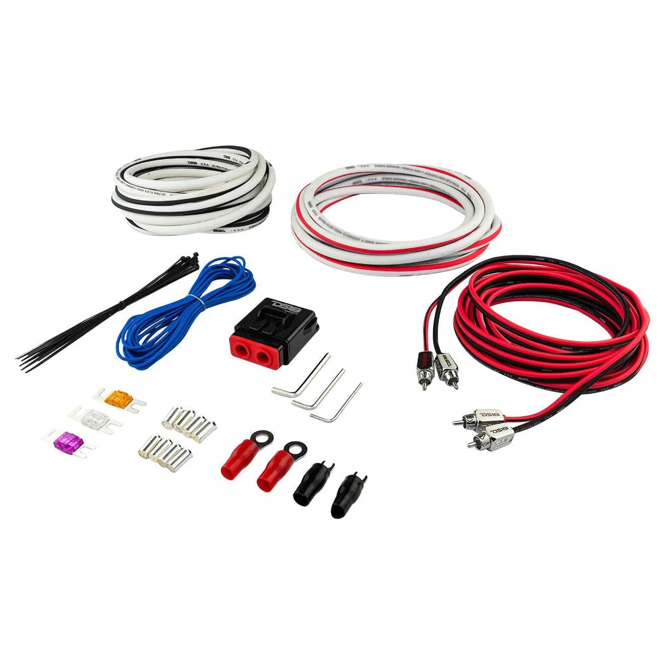 DS18 MOFCKIT4 4 Gauge Marine Grade OFC Ultra Flex Amplifier Wiring Kit - 1800 Watts