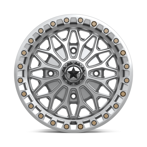 MSA Offroad Wheels MA53 Bolo UTV Beadlock 15x7 4x110 +38 Gloss Silver with Machined Face