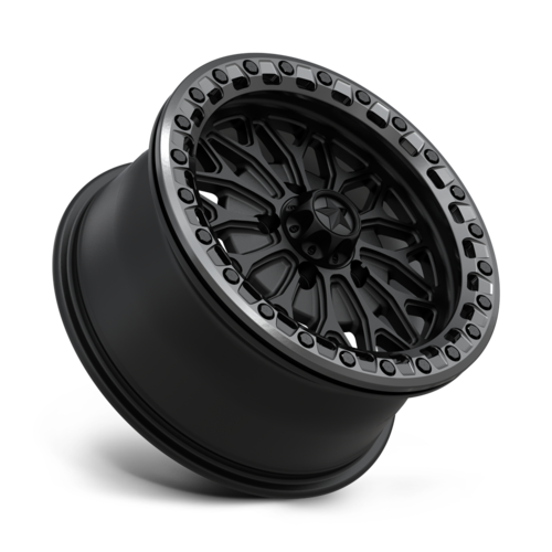 MSA Offroad Wheels MA53 Bolo UTV Beadlock 15x7 Wheel, 5x4.5 Bolt Pattern, +38 Offset, Matte Black with Gloss Gunmetal Ring