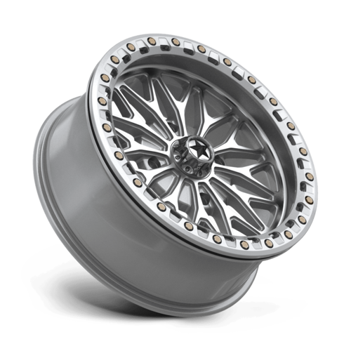 MSA Offroad Wheels MA53 Bolo UTV Beadlock 18x7 4x137 +10 Gloss Silver with Machined Face