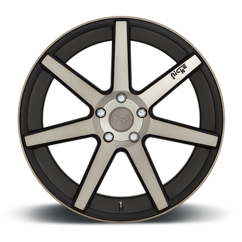 Niche 1PC M150 Verona 18x8 Matte Black Machined Wheel, 5x4.5 Bolt Pattern, +40 Offset