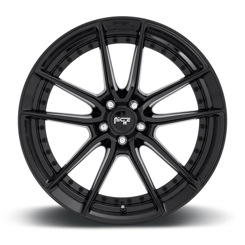 Niche 1PC M223 DFS 17x8 Gloss Black Wheel, 5x4.5 Bolt Pattern, +40 Offset