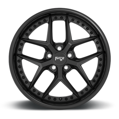 Niche 1PC M226 VICE 19-Inch Gloss Black and Matte Black Wheel, 5x4.5-Inch Bolt Pattern, +35 Offset