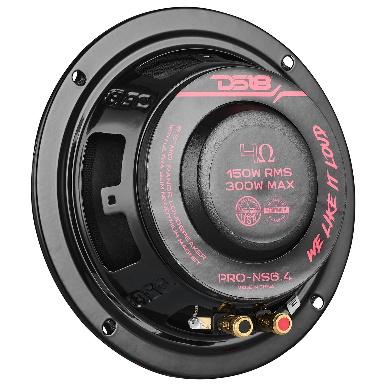 DS18 PRONS64 6.5-Inch Shallow Mount Mid-Range Speaker with 150W RMS Power