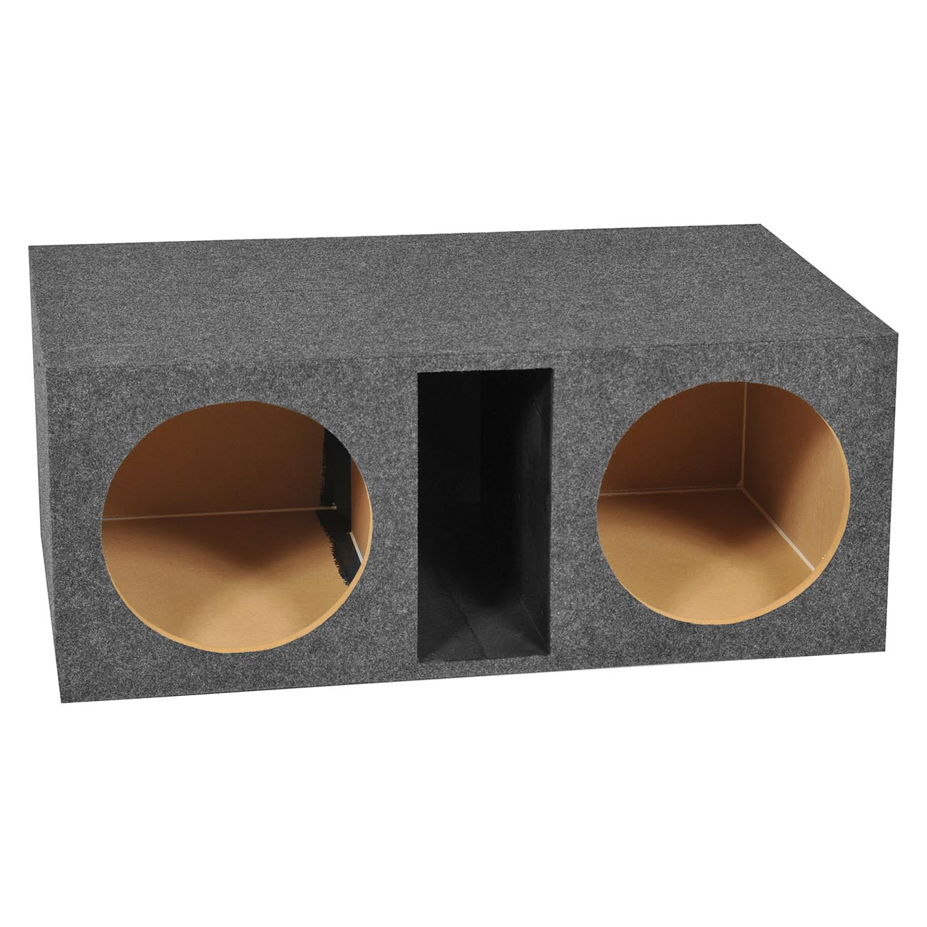 QPower Dual 12-Inch Large Slot-Ported Heavy-Duty Empty Woofer Box (Model QHD212V - View 5