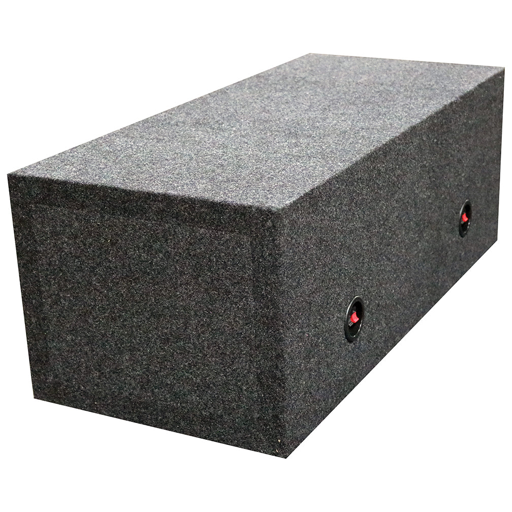 Qpower Dual 15-Inch Sealed Heavy Duty Square Empty Woofer Box - Model QMPSQ15E