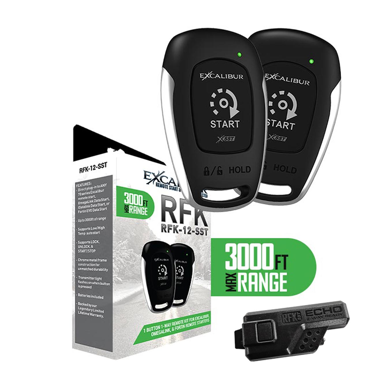 Excalibur Alarms RFK12SST 1 Button 1-Way Remote Kit for Excalibur Omegalink and Fortin Remote Starters
