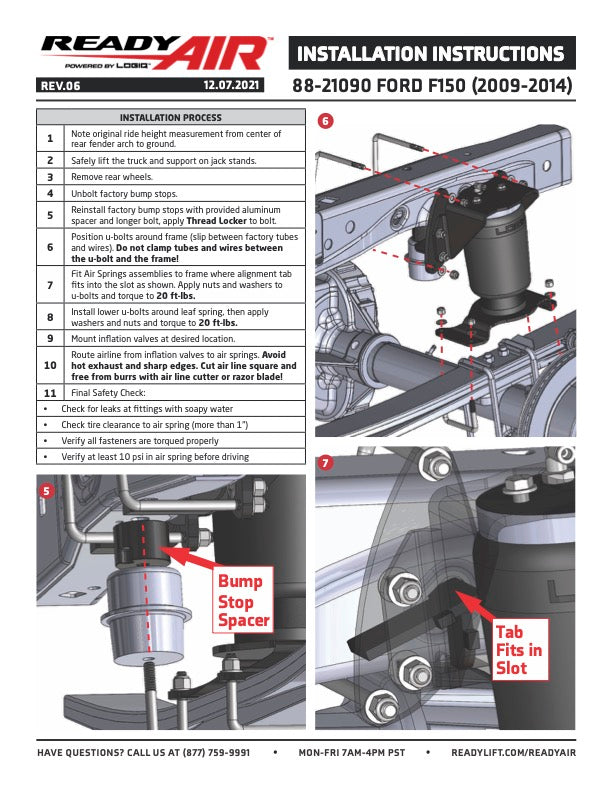 Ready Air - FORD F150 09-14 LOAD LEV - 88-21090