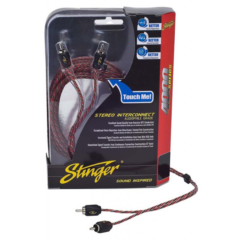 Stinger SI423 3-Foot 4000 Series 2-Channel Directional Twisted-Pair RCA Cable