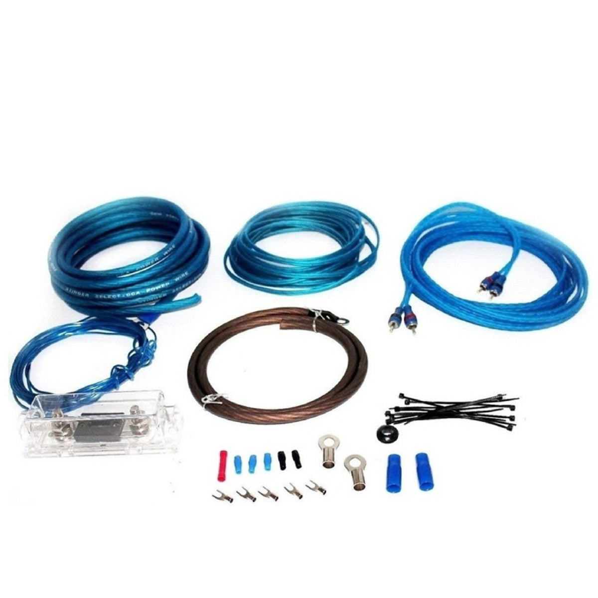 Stinger SSK4ANL 4 Gauge Amplifier Wiring Kit with CCA Cable for 1,000-Watt Systems