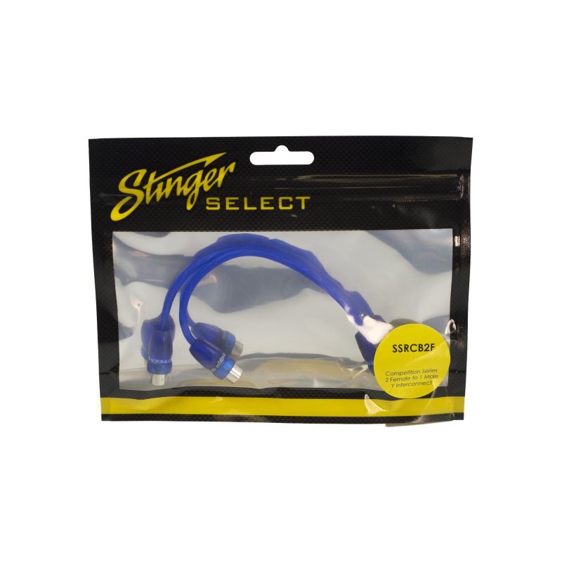Stinger 2F-1M Blue Comp Series 7 Connect Car Audio RCA Cable, 6 Inches