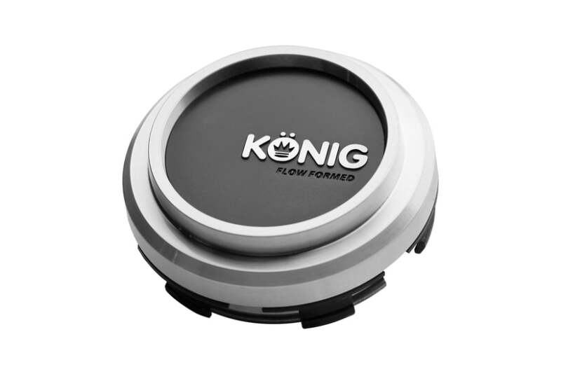 Konig Flow Formed Pop-In Center Cap for Heliogram and Neoform Wheels, Silver with Black Face