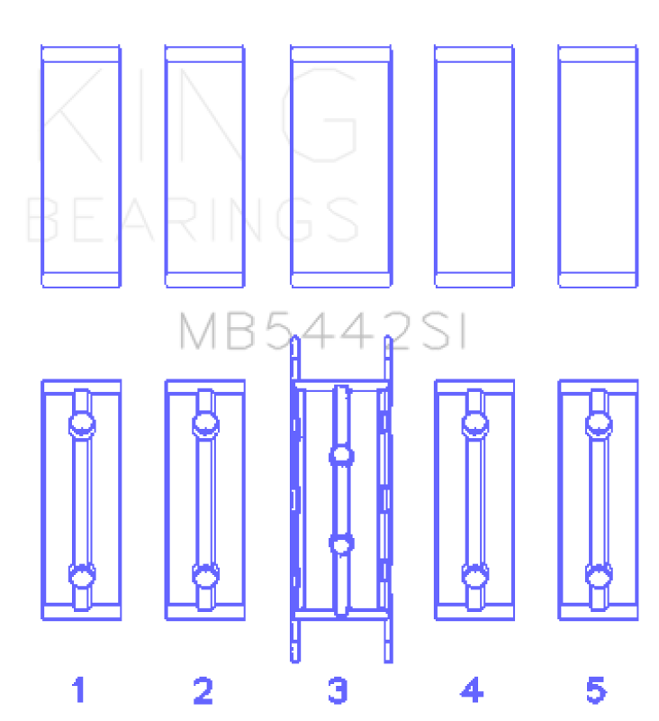 King Engine Bearings MB5442SI Standard Main Bearing Set for Ford and Mazda Duratec 2.0L and 2.3L DOHC Engines