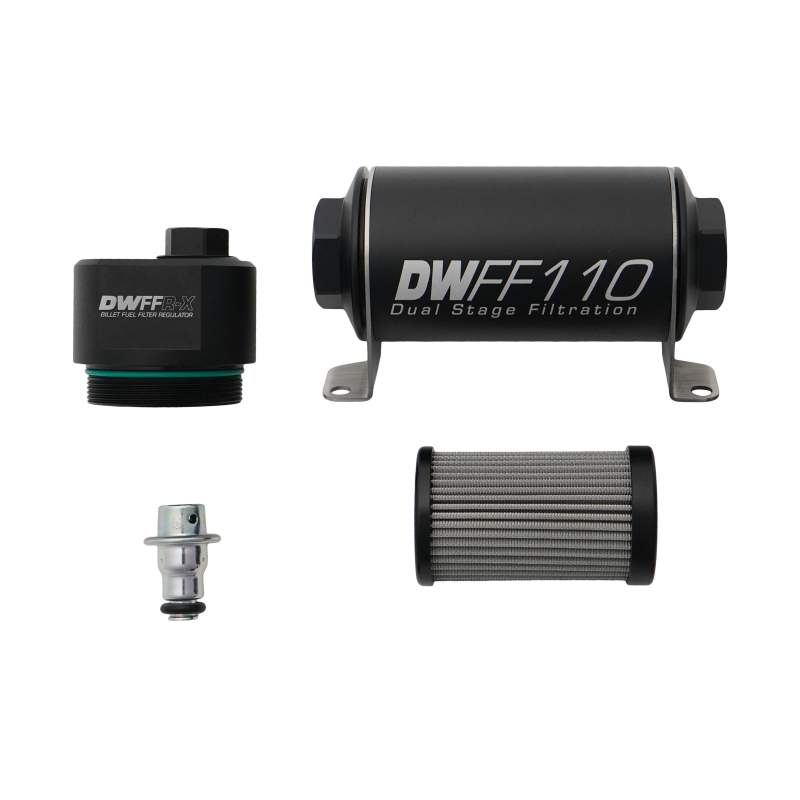 DeatschWerks DWK8-FFR-110-010K DWFFR-X 110mm Billet Fuel Filter Regulator, 10 Micron