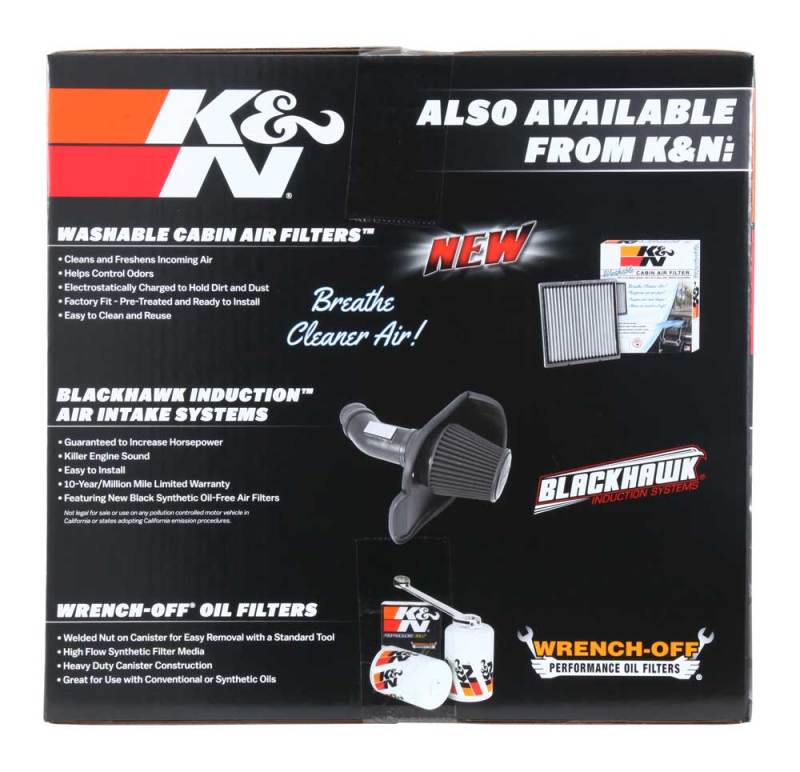 K&N Engineering 77-1577KS Performance Air Intake Kit for 2019-2021 Jeep Cherokee 2.4L