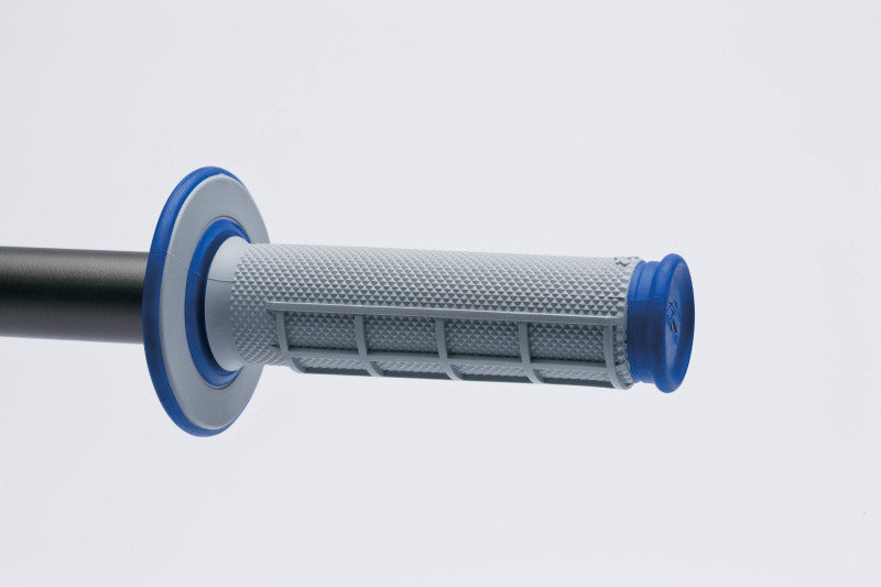 Renthal renG157 MX Dual Compound 1/2 Waffle Grips - Grey/Blue