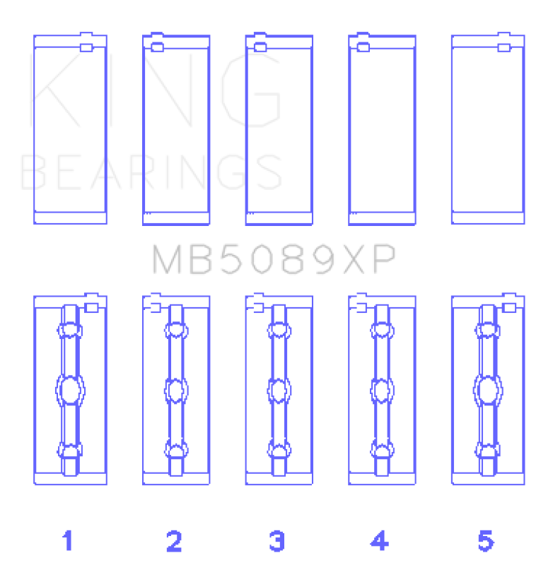 King Engine Bearings MB5089XP Toyota 1RZ/2RZ/3RZ Crankshaft Main Bearing Set