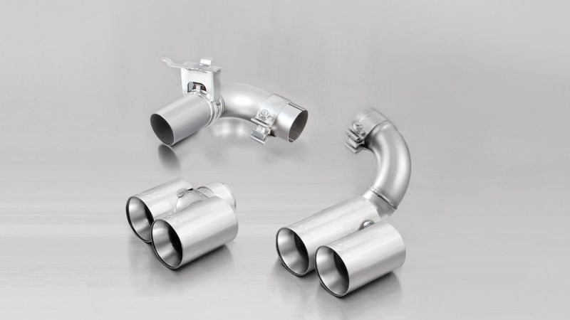 Remus RMS086514 1604G Chrome 76mm Straight-Cut Tail Pipe Set for 2012 BMW 3 Series F30 LCI Sedan / F31 LCI Touring
