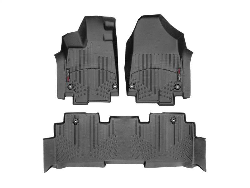 WeatherTech FloorLiner DigitalFit Black Front and Rear Floor Mats for 2018-2019 Honda Odyssey
