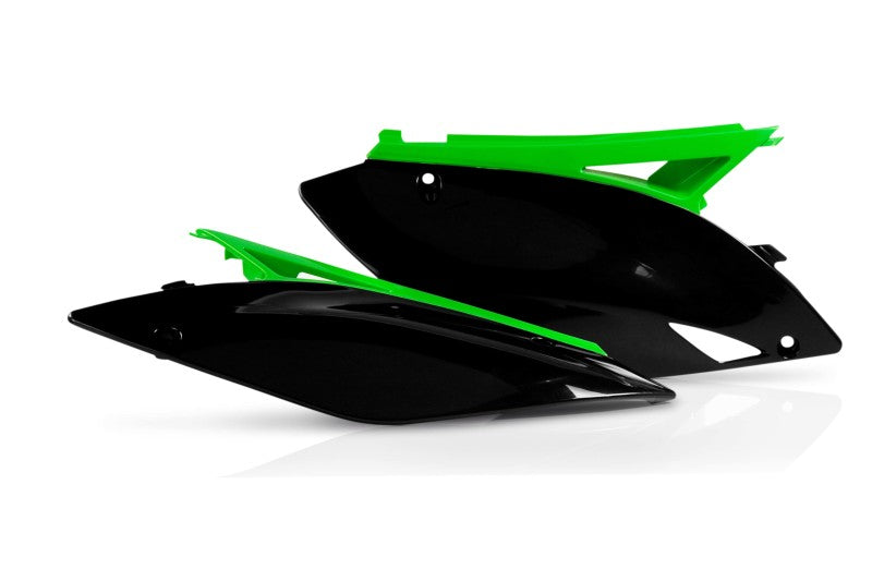 Acerbis Side Panels for 2009-2012 Kawasaki KX250F and KX450F, Black/Green