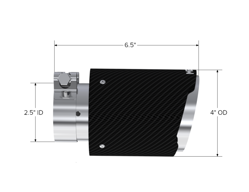 MBRP T5176CF Universal Carbon Fiber Exhaust Tip, 2.5-Inch Inlet, 4-Inch Outlet