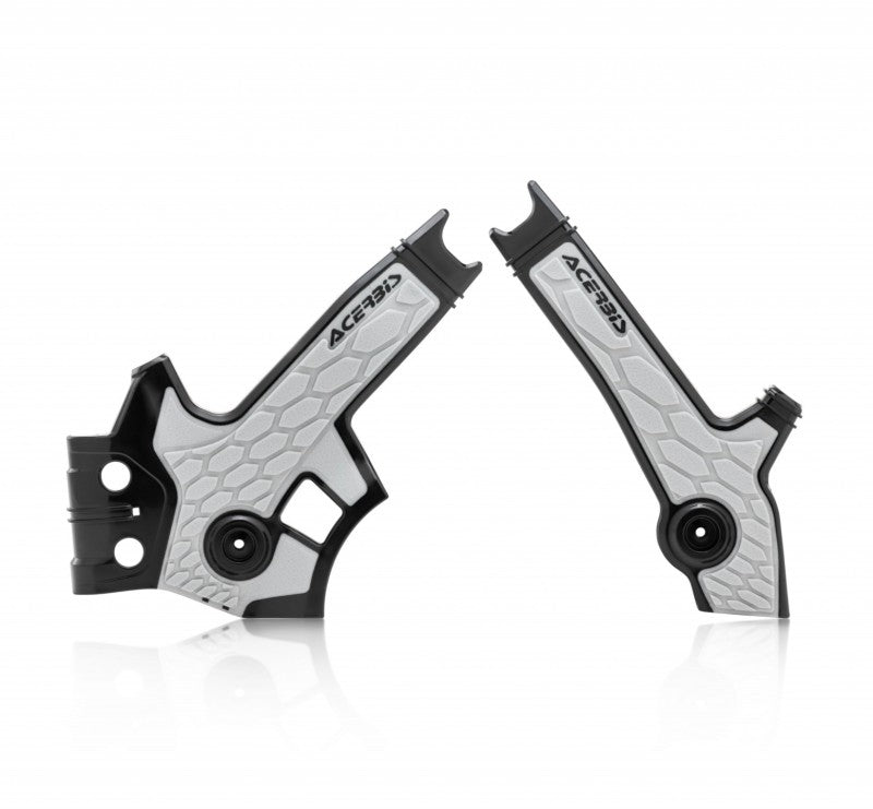 Acerbis X-Grip Frame Guards for 1996+ Suzuki DR650, Black/Gray - AC B2801931001