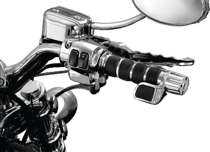 Kuryakyn ISO Grip with Contoured Throttle Boss for Throttle-By-Wire, Chrome - Part Number 6343