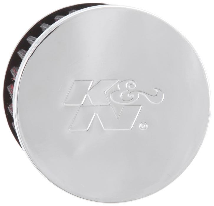 K&N Engineering 62-1490 Push-In Crankcase Vent Filter with Chrome Top