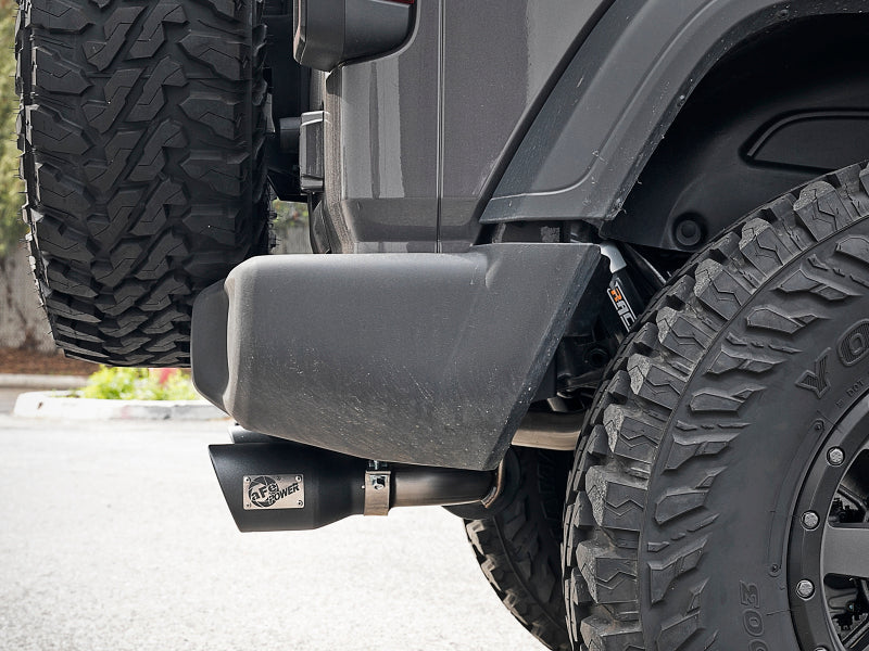 aFe Rebel Series Axle-Back Exhaust System with Black Tips, Part Number 49-48067-B, for 2018-2026 Jeep Wrangler JL