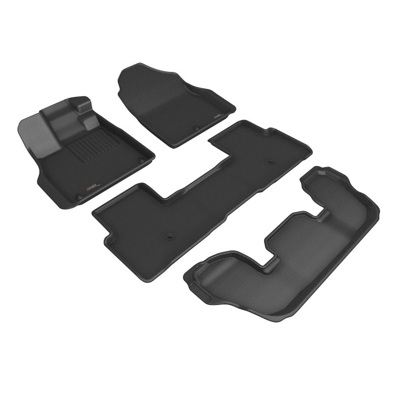 3D MAXpider KAGU Floor Mats for 2023-2024 Honda Pilot, Full Set, Black