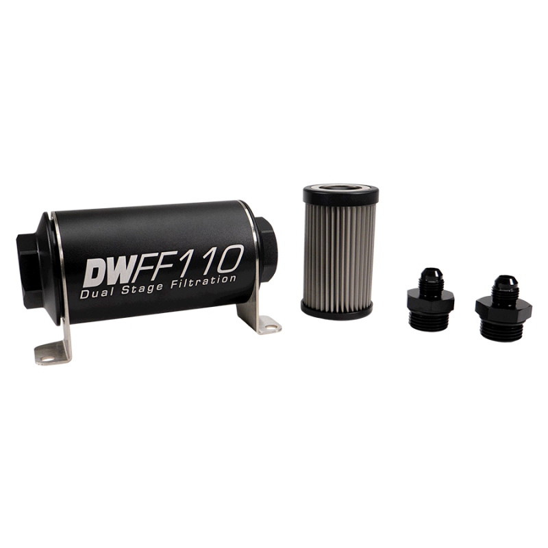 DeatschWerks DWK8-03-110-100K-6 Stainless Steel 6AN 100-Micron Inline Fuel Filter Housing Kit