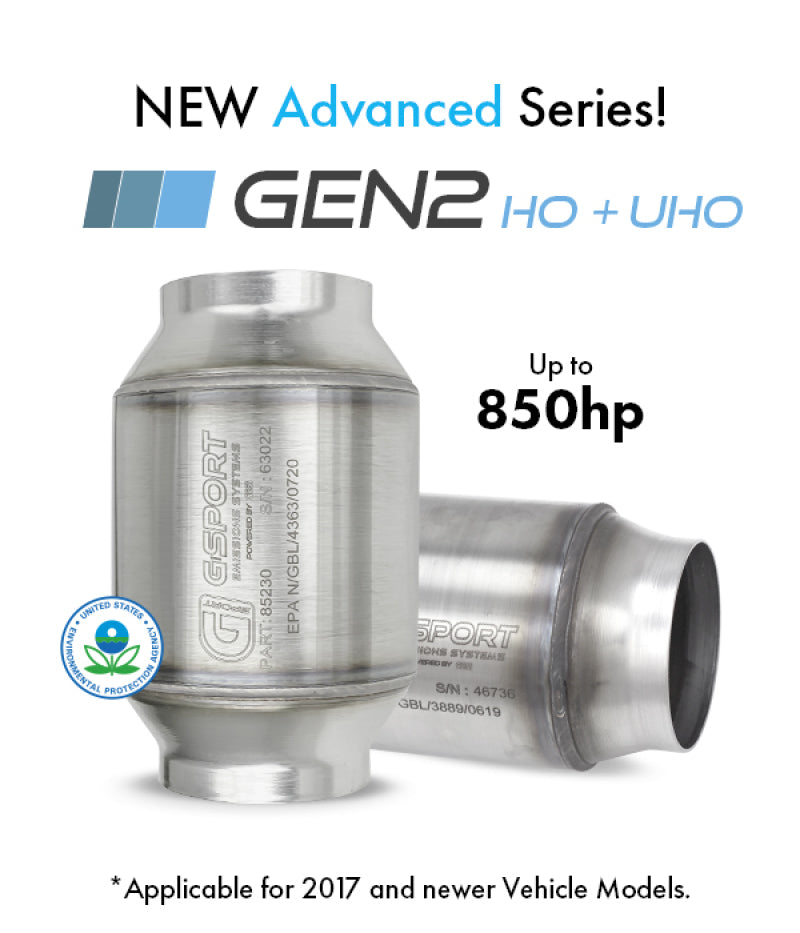 GESI G-Sport 6PK 400 CPSI EPA Approved 2.5in Inlet/Outlet GEN2 High Output Catalytic Conv Assembly