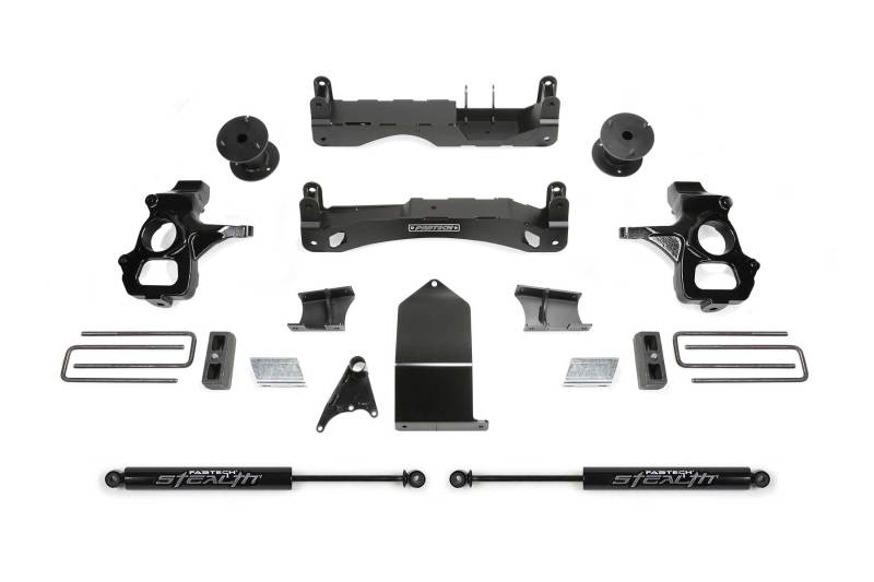 Fabtech 14-18 GM C/K1500 w/OE Forged UCA 4in Basic System w/Stealth Shocks