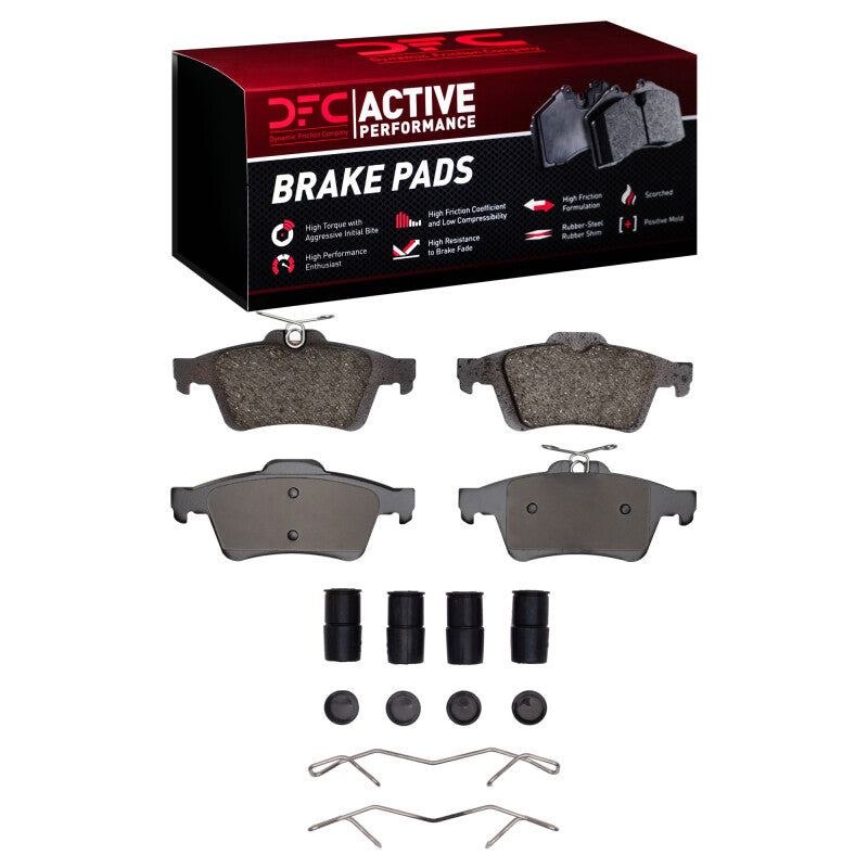DFC Mazda Mazdaspeed3 Rear Active Performance Brake Pads and Hardware Kit (Part Number: DFC1115-1095-01)