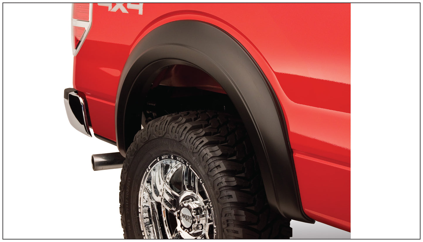 Bushwacker - 20904-11 - Fender Flare - 20904-11 Black Extend-A-Fender Style Smooth Finish 4-Piece Fender Flare Set for 1992-1996 Ford Bronco, F-150, F-250; 1992-1997 F-350 Super Duty - P/N: 20904-11