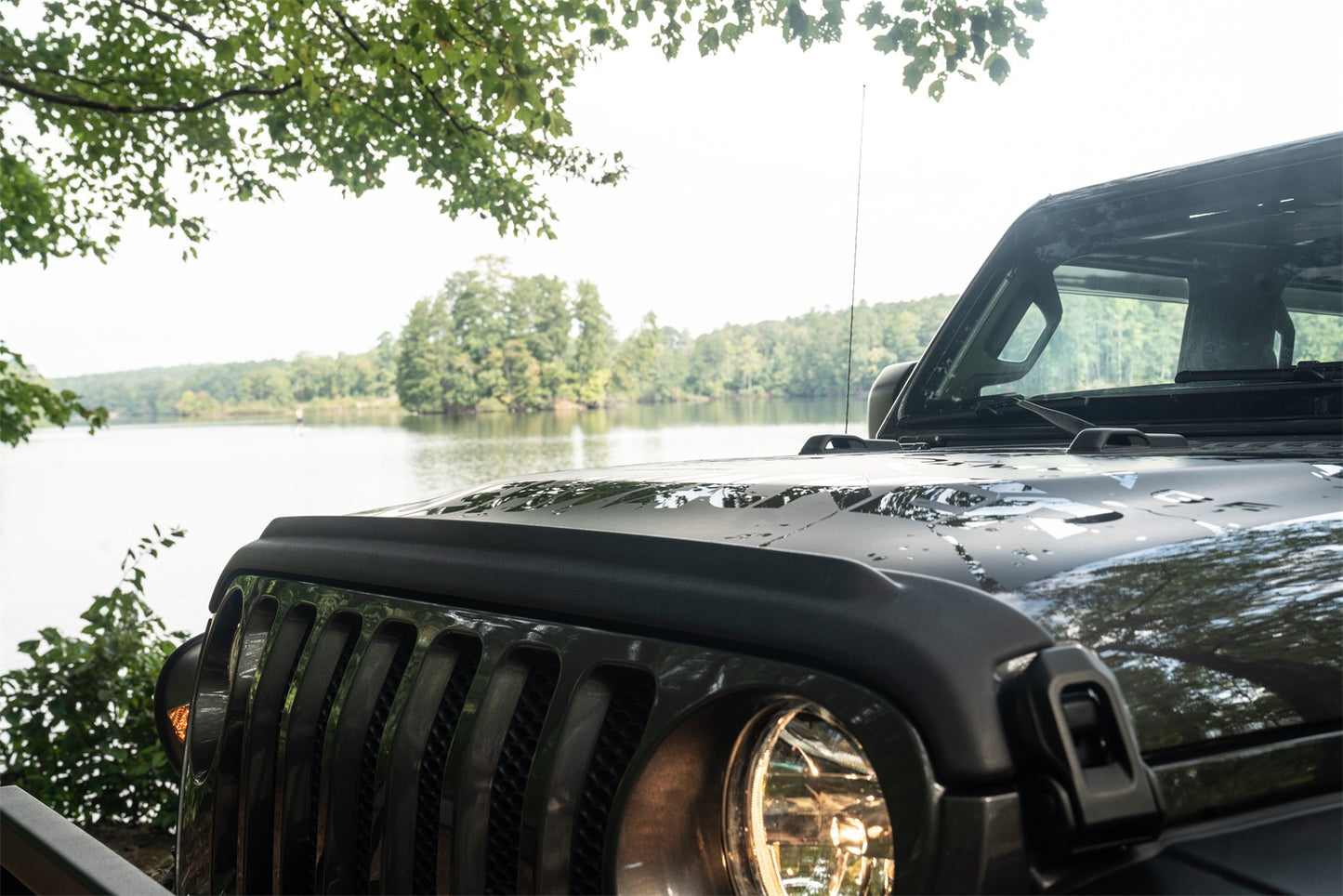 Bushwacker - 14093 - Rocker Panel - 14093 Trail Armor Hood Stone Guard Black Textured Finish, 1-Piece for 2018-2023 Jeep Wrangler JL, 2 and 4-Door - P/N: 14093
