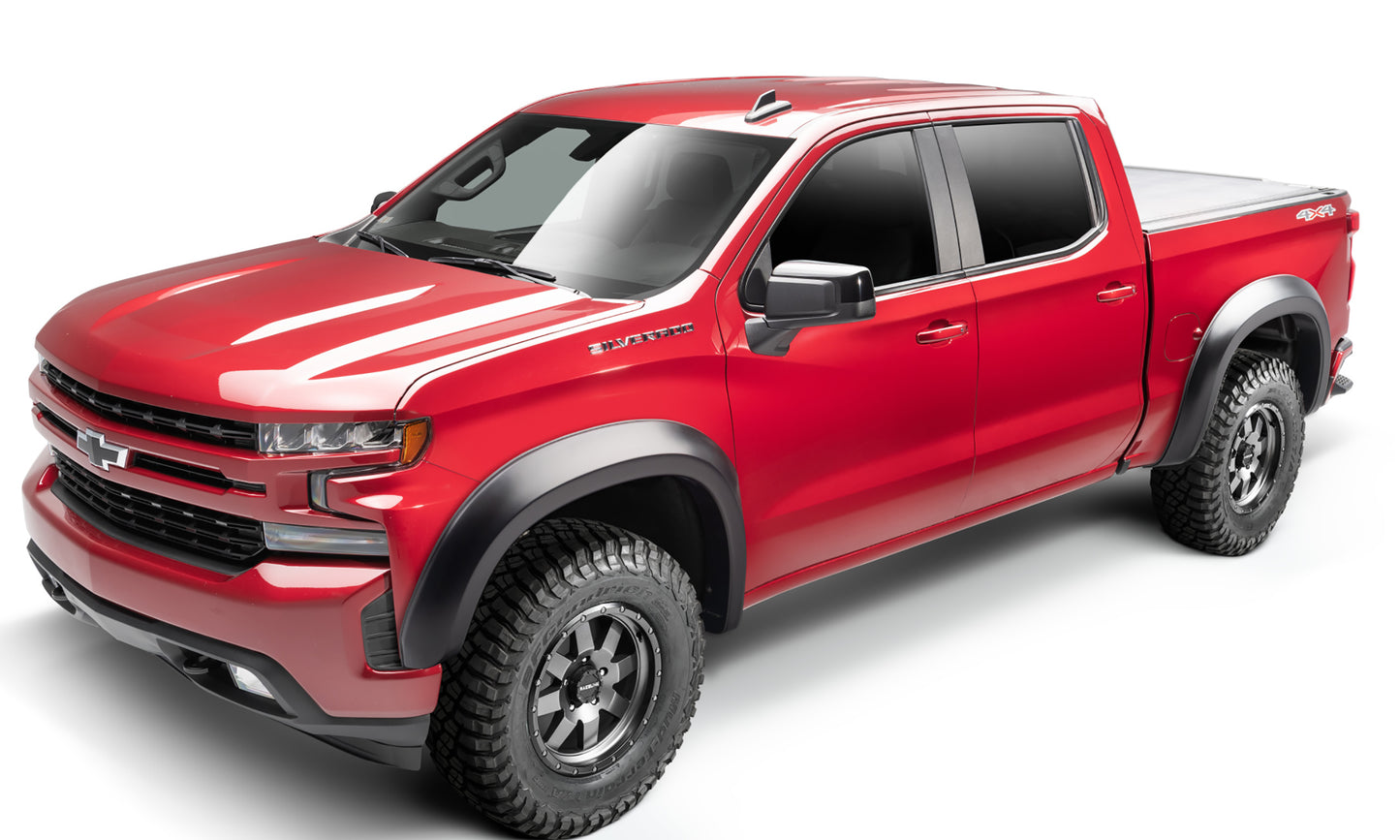 Bushwacker - 40929-02 - Fender Flare - 40929-02 Black Extend-A-Fender Style Smooth Finish 4-Piece Fender Flare Set for 19-21 Chevrolet Silverado 1500; 2022 Chevrolet Silverado 1500 LTD - P/N: 40929-02