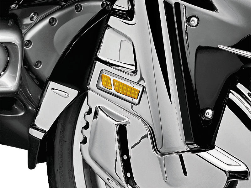 Kuryakyn 7455 L.E.D. Front Reflector Conversion Light, Amber Chrome