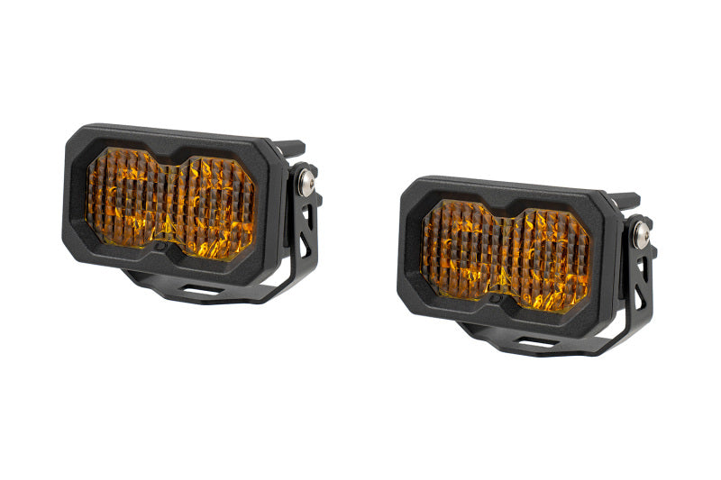 Diode Dynamics Stage Series C2 2.0 Pro Yellow Combo/Driving LED Pod Lights with Amber Backlight, Pair - DD8106P