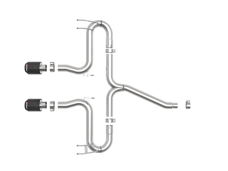 aFe Takeda 49-36625-C Axle-Back Exhaust System with Carbon Fiber Tips for 2017–2020 Honda Civic Sport 1.5L