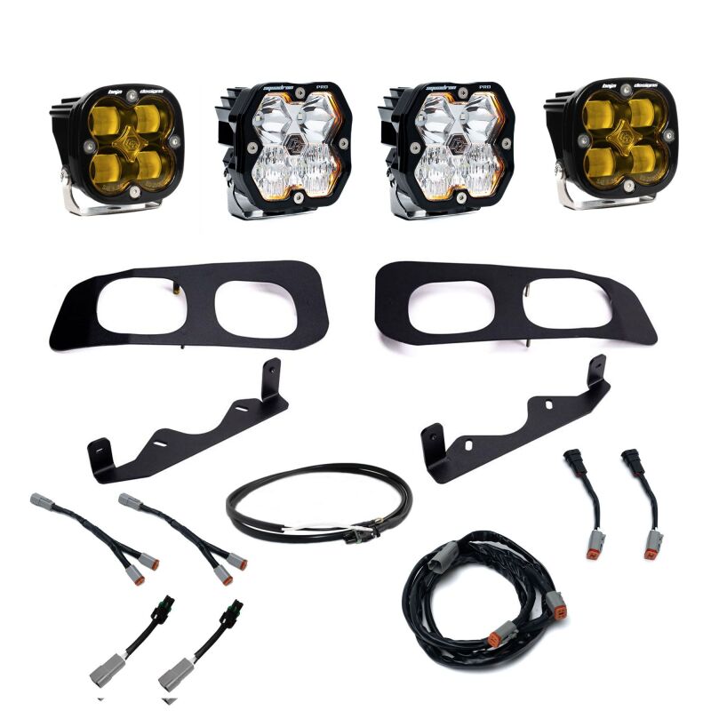 Baja Designs 2023+ Ford Super Duty Squadron Pro/SAE 2.0 Dual Fog Pocket Kit with Baja Amber for F-250 and F-350